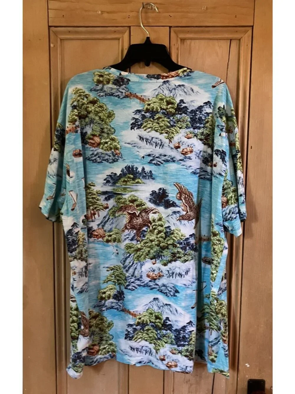 Polo Ralph Lauren Mens Vintage Y2K Tropical Pocket Shirt Size 3XB Blue SP EXC